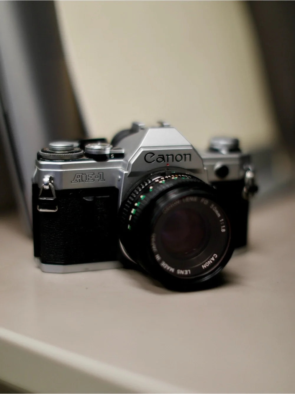 Canon AE-1 Vintage 35mm SLR in Silver and Black